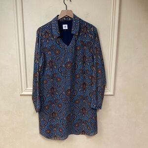 Cabi • Provincial Dress Floral Long Sleeve Shift Tunic Boho Dress - Size Medium